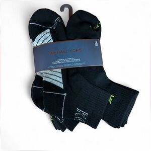 Michael Kors Men's Black Cushion Quarter Socks - 6 Pack